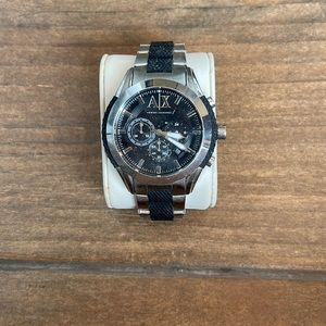 Armani Exchange Mens Black and Silver watch